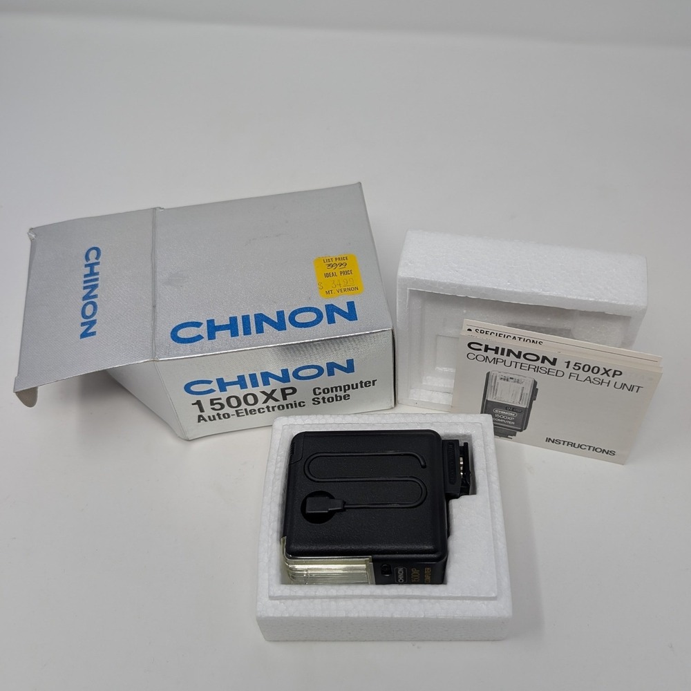 Chinon 1500XP Computer Auto-Electronic Strobe Flash Unit with‎ Box & Manual